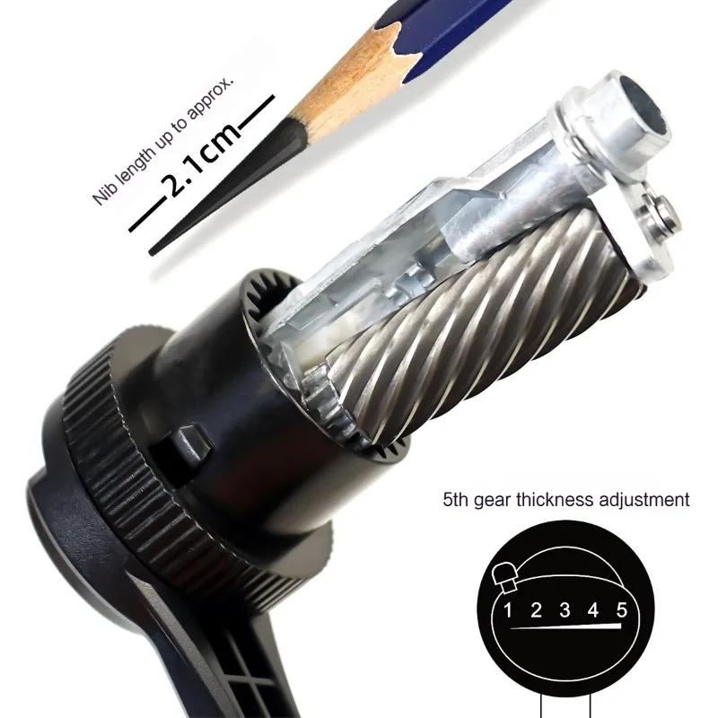 Manual Hand Crank Pencil Sharpener Transparent/Black for Children Artists Art Special Student Creative Office School Stationery