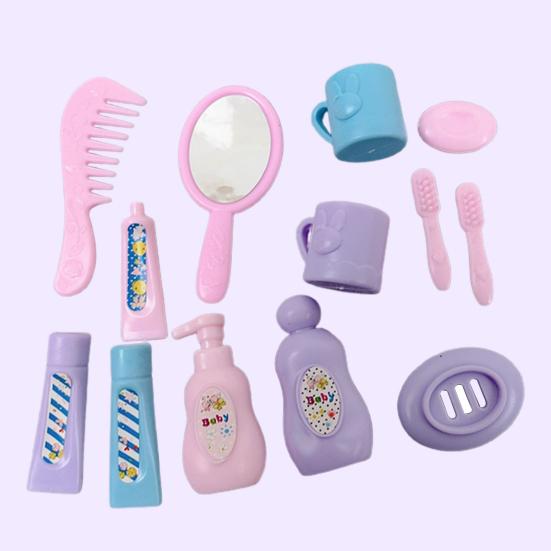 13Pcs/Set Vivid Portable Creative Fine Workmanship Dollhouse Pretend Play Toy Simulation Toothbrush Shampoo Model