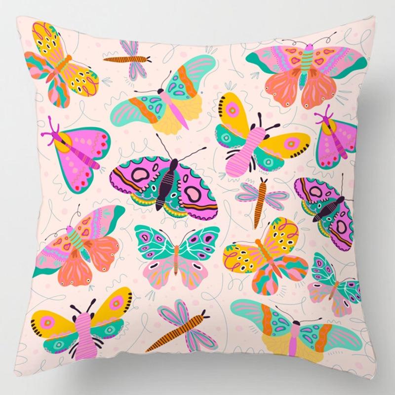 Pillow Bedside Cushion Cushion Butterfly Print Pillow Case Soft Sofa Pillow Office Chair