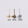 20-50pcs/lot 3/4/5/6mm Pin Findings Stud Earring Basic Pins Stoppers Connector For DIY Jewelry Making Accessories Supplies
