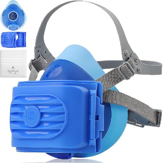 Многоразовая полумаска-респиратор с 6 фильтрами, 2818 Маска из пищевого силикона для покраски, сварки, шлифовки, от пыли, плесени