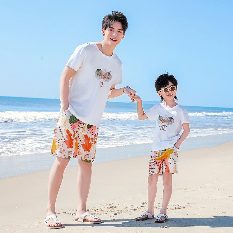 2025 Summer Family Matching Outfits: Parent-Child Medium-Length Casual Dress for 3-4 Member Families