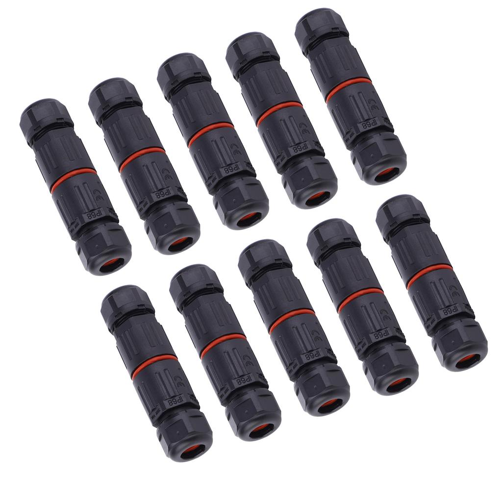 10PCS IP68 Waterproof Electrical Wire Cable 3Pin Connector Outdoor Plug Socket 0.5mm² 2.0mm²