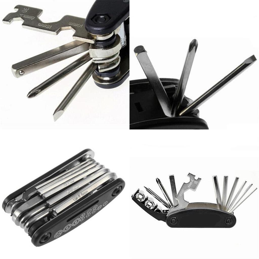 Umfassendes Tragbares Fahrrad 16 in 1 Multifunktions-Radfahren Fahrrad Stahlwerkzeug Reparaturset Kits