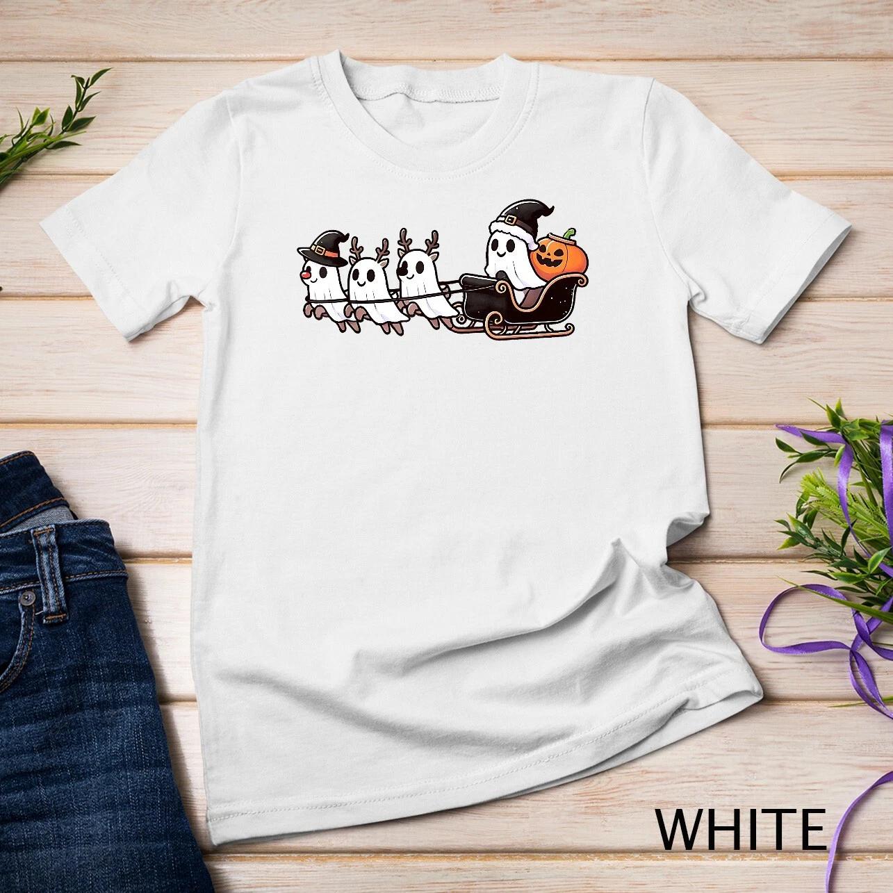 Halloween Christmas Santa s Reindeer Ghost Happy Ghost T-Shirt Unisex T-shirt S