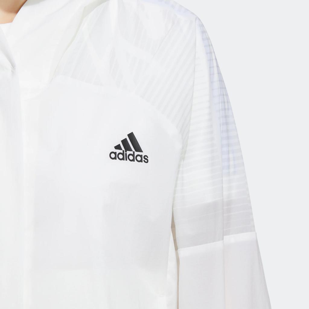 Adidas Sporty Casual Breathable Hooded Cropped Jacket Women Tops White HF2491