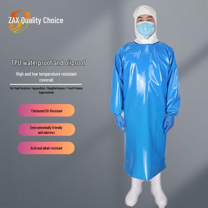 TPU Waterproof Protective Apron One Size синий