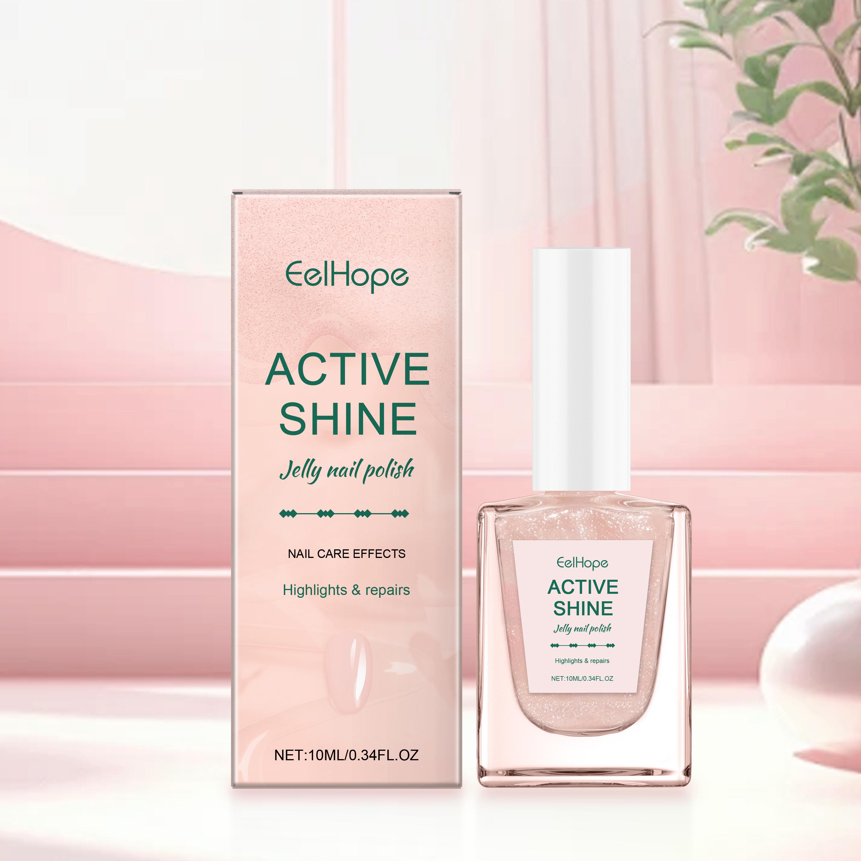 Jelly Nail Polish - Translucent Pink Water-Based Formula with Fine Shimmer 10ml