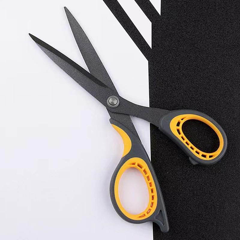 

Многофункциональные бытовые многофункциональные офисные портные из нержавеющей стали большого размера, черные с желтыми ручными ножницами 1PC