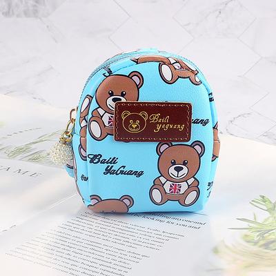Porte-monnaie ours de dessin animé mignon pour filles, Mini portefeuille Kawaii, porte-carte de crédit