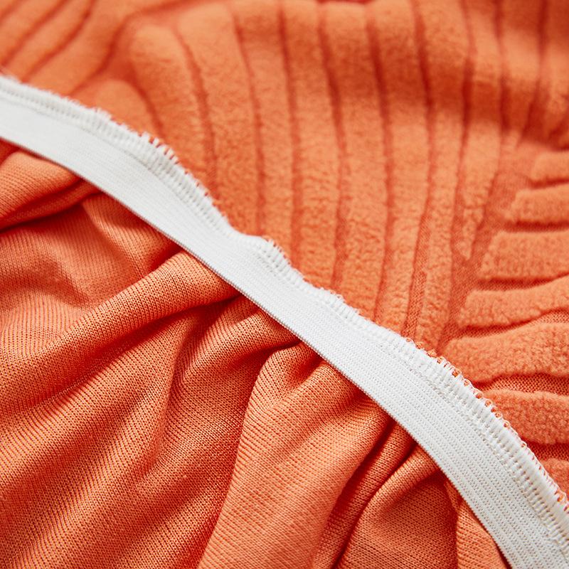 Curved Dining Chair Cover Simple Large Leaf Carved Velvet Makeup Chair Cover Elastic All-inclusive Universal High Armchair Cover