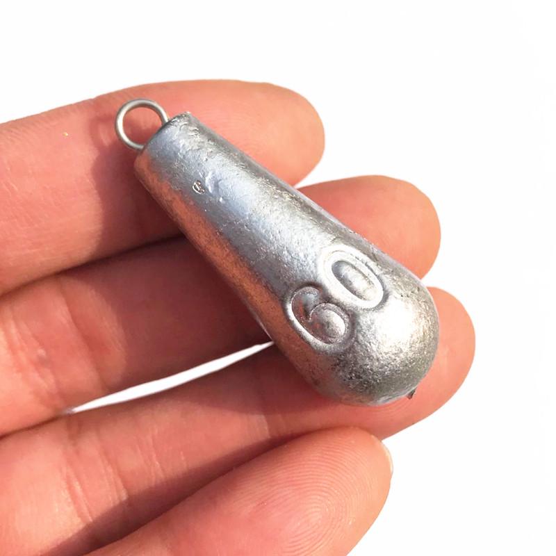 Teardrop Ring Lead Sinker - Bomb Shape Fishing Weight with Swivel for Sea Rod & Lure Rigging.