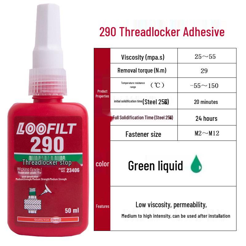 243 High-Temperature Threadlocker: Medium-High Strength Metal Anaerobic Sealant Adhesive for Anti-Loosening Screw Fastening