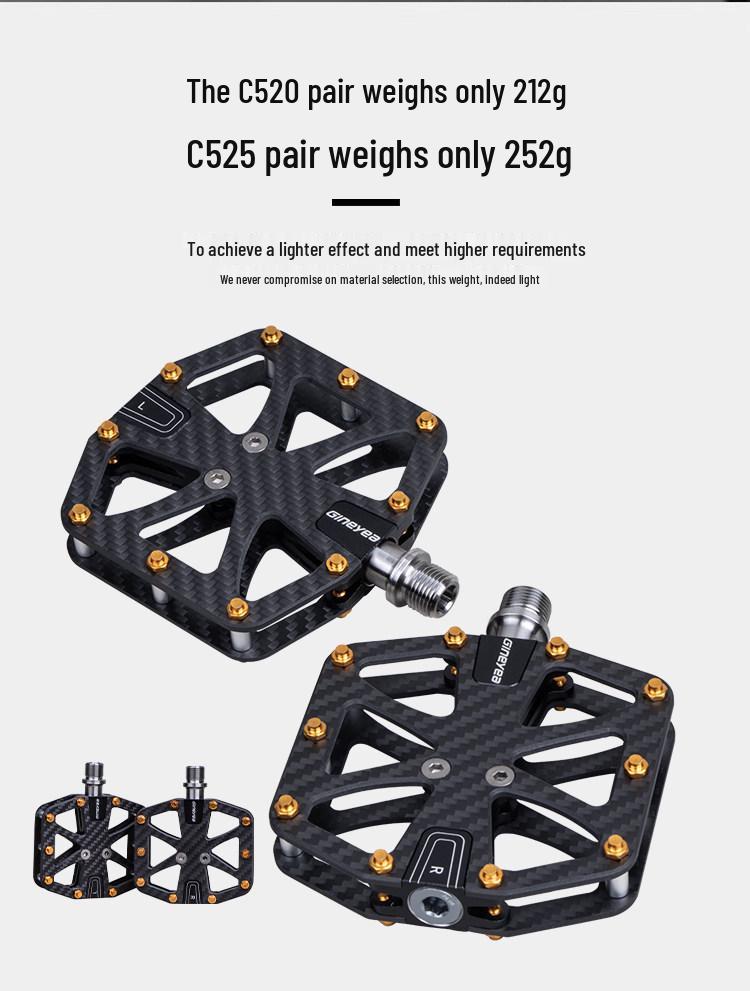 Gineyea Jingye Carbon Fiber Ultra-light Pedals for Road and Folding Bikes (Little Bird/P8/P10)