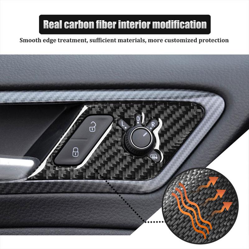 Black Car Interior Decoration Protection Carbon Fiber Sticker For Volkswagen VW Golf 7 MK 72014-2019 Auto Styling Accessories