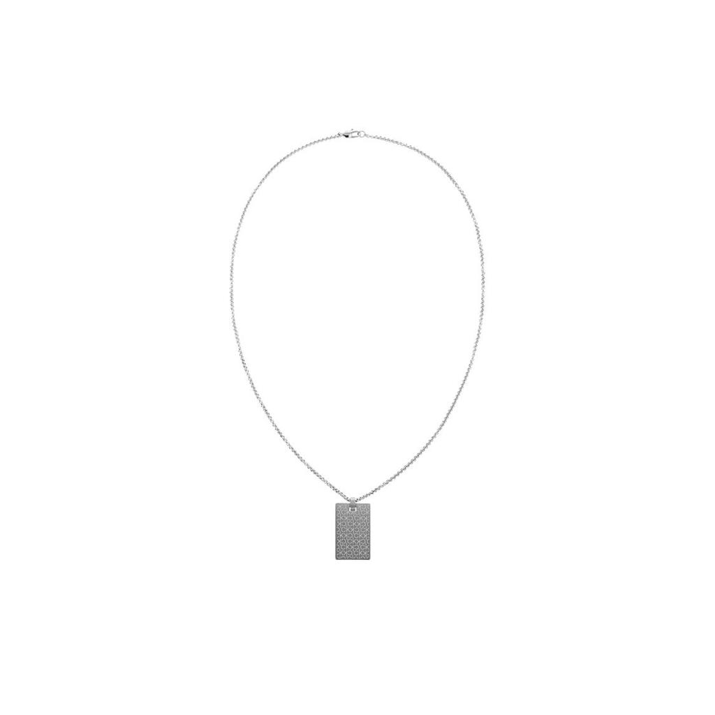 Calvin Klein Logo Pattern Decorative Titanium Steel Necklace Unisex necklace Silver 35000404
