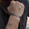 Personalized Cross ID Bracelets for Men Boys,Engraved Stainlesss Steel Chain Link Wristband,Stylish Jewelry Gifts