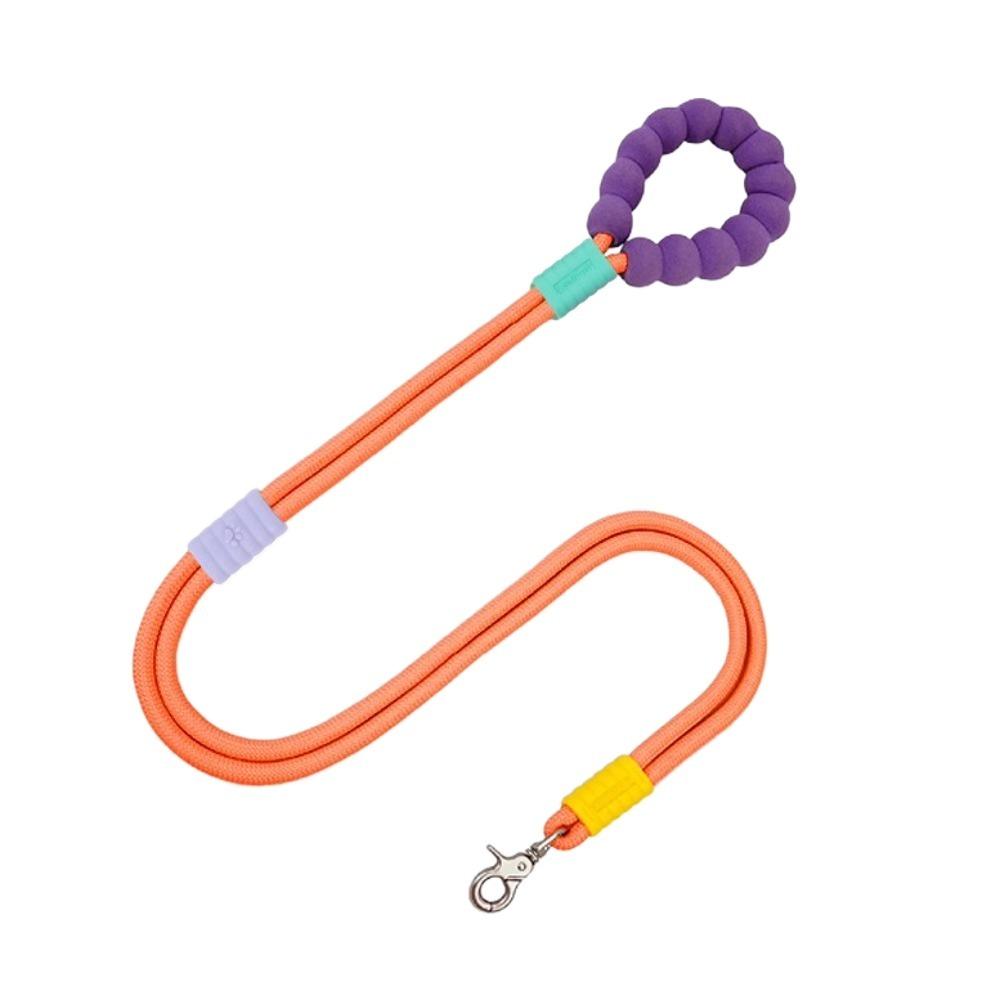 

Foam Handle Pet Traction Rope Candy Color Dog Chains Comfortable Dog Leash Jogging 150cm помаранчевий