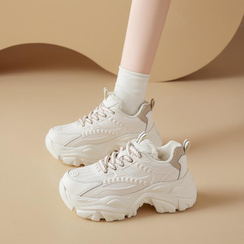 Augustine Dad Shoes Women's 2025 New Autumn and Winter Platform Casual Sports Shoes Piled and Thickened Low-top Cotton Shoes