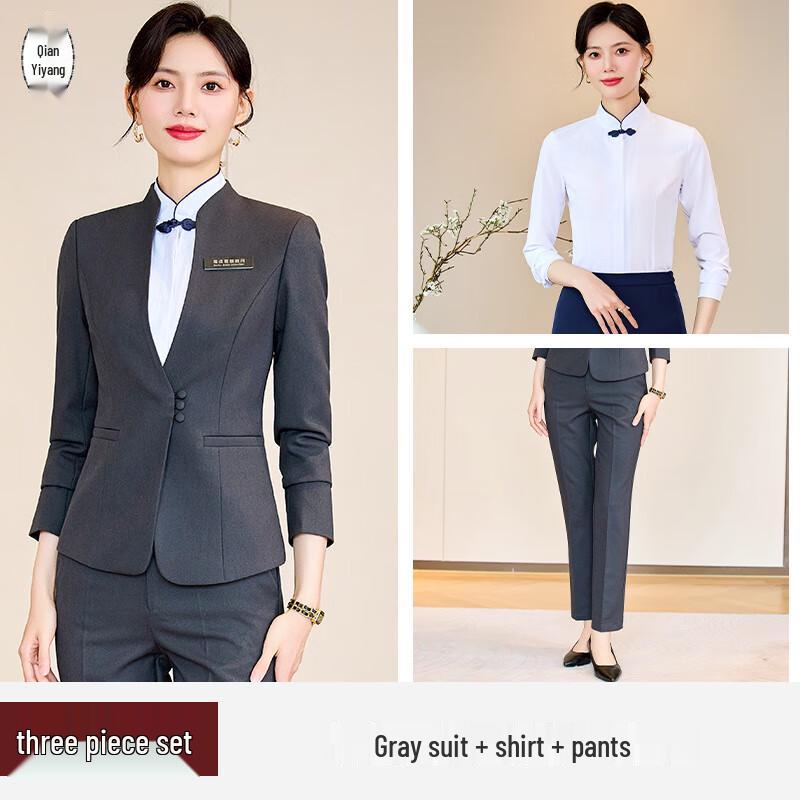 Женский профессиональный деловой костюм 4XL