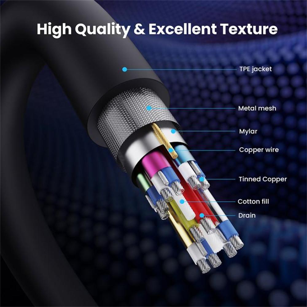 50cm Left Angled DP2.1 Male to Female Adapter Cord 54Gbps 16K 30Hz DisplayPort Extension Cable