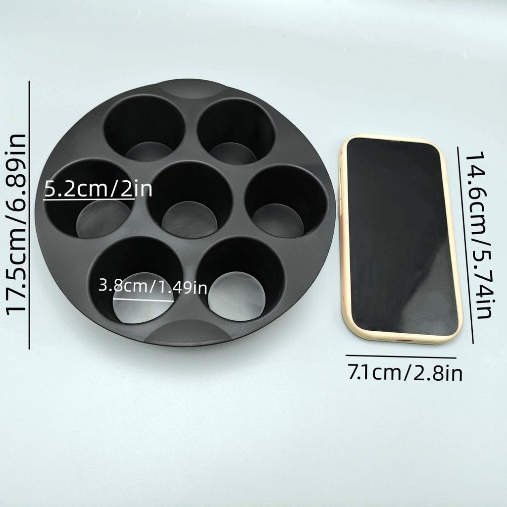 1pc Muffin Pan Cupcake Tray, 7-hole Cake Mold, Air Fryer Silicone Muffin Pans For Baking, Cupcake Mold For Air Fryer Accessories