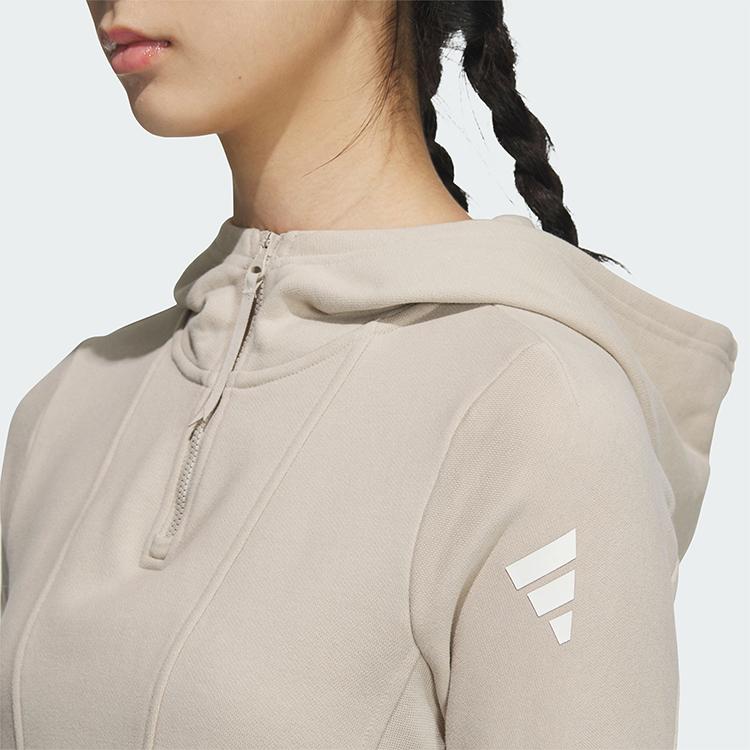 Adidas FW24 FUSTL W P HDY Sports Casual Hooded Pullover Sweatshirt Women Sweatshirt Light-Brown JM6210