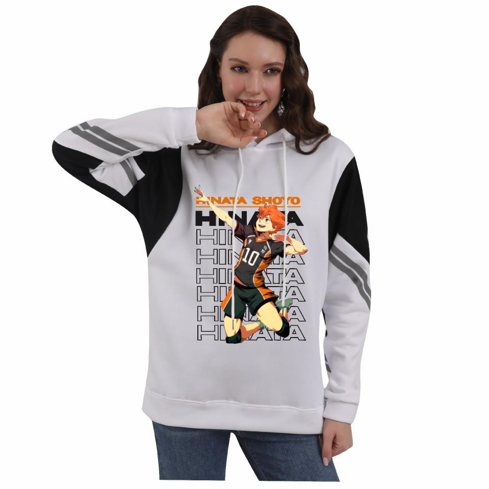 2024 Haikyuu Series Reflective Color Block Hoodie