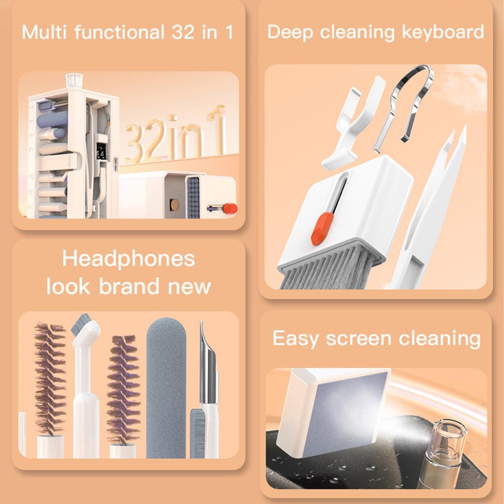 Keyboard Cleaning Kit with Brush Computer Laptop Cleaner Kit Phone Cleaning Tool Multifunction Cleaner Kit for Earbuds