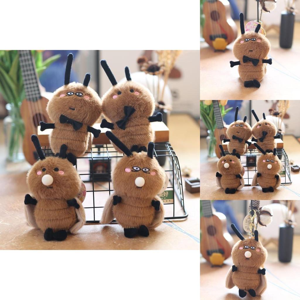 Cute Mini Plush Cockroach Doll Keychain With Ultra Soft Short Fur Material
