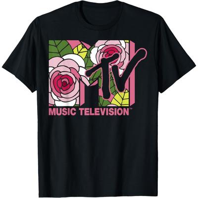 MTV Florale Rosen Musikfernsehen Logo T-Shirt