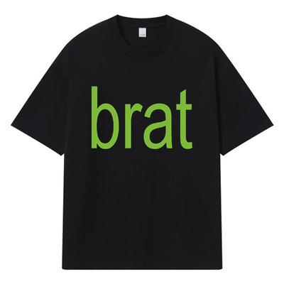 2026 Brat Bedrucktes Grafik-T-Shirt Y2k Harajuku Street Trend 100% Baumwolle Lässiges Übergroßes Sommer-T-Shirt für Herren