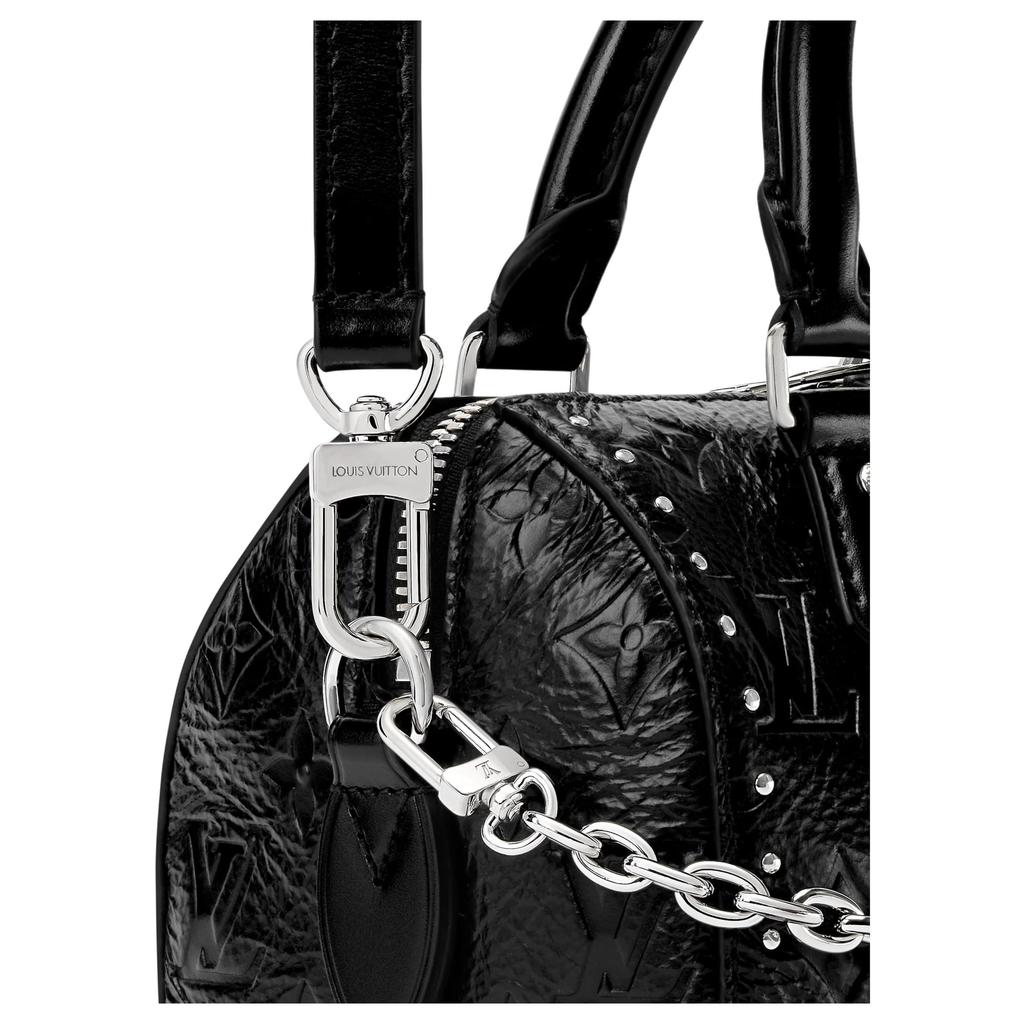 LOUIS VUITTON SpeedyTrunk Cow Leather One Shoulder Handbag 20 Women's Black M27921