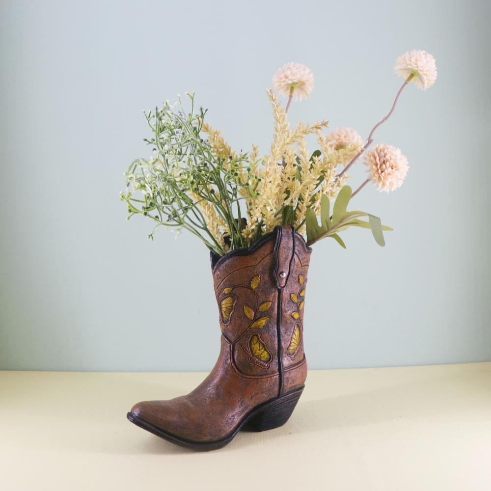 Creative Boot Shaped Vases Resin Flower Pot Home Living Room Desktop Decoration Flower Arrangement Hydroponic Plant Container