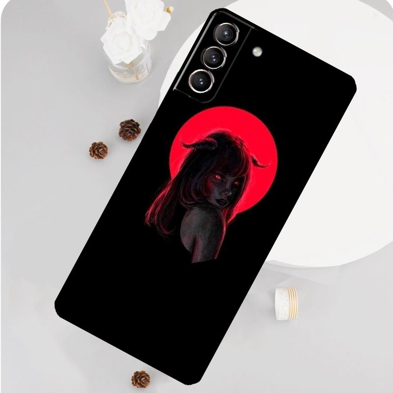 Aesthetic Devil Woman Bad Girl Phone Case For Samsung Galaxy S26 S23 Ultra S20 S21 S22 S24 S25 Plus S10 S25 FE Funda Cover