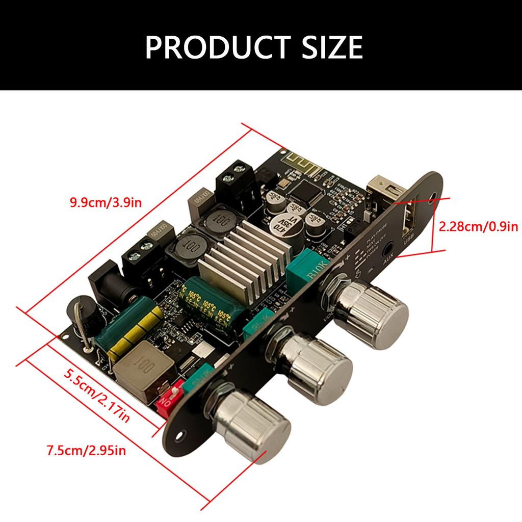 100W Mono Bluetooth Amplifier Board Easy Installation Audio Amplifier Board Car Audio Modification for Audio Experience