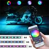 12X Motorcycle RGB APP Music Control LED Light Kit Decorative Ambient Lamp Strip