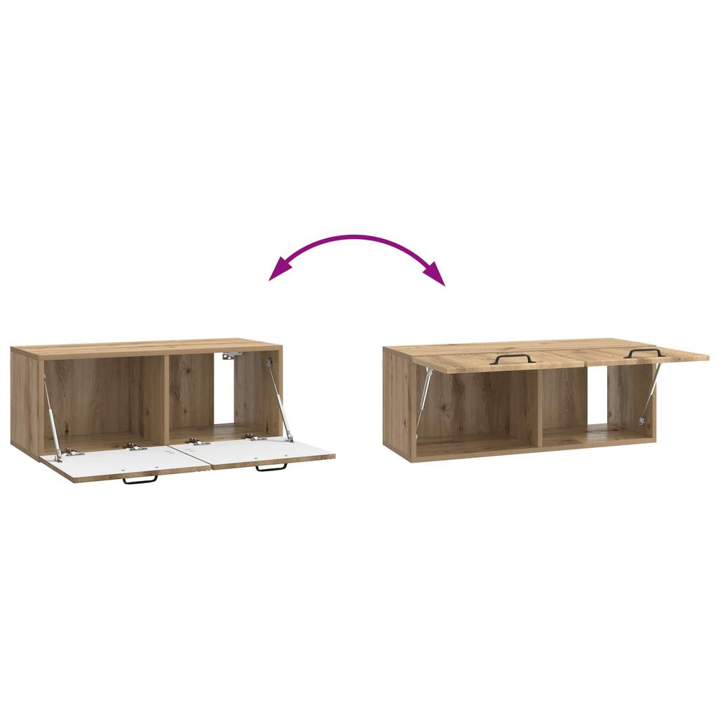 Wall Mounted TV Cabinet Artisan Oak Finish 78.5 x 31 x 30 cm