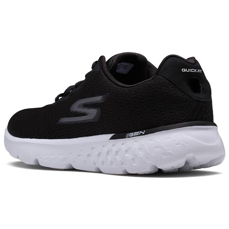 Skechers Go Run 400 Logo Lace-Up Mesh EVA TPU Shock Absorbing Durable Breathable Lightweight Low-Top Running Shoes Men Sneakers Black White 54354-BKW