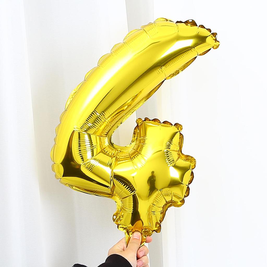 Silver & Gold 16-inch Number Balloons (0-9) - Popular Wedding Decoration & Street Vendor Item