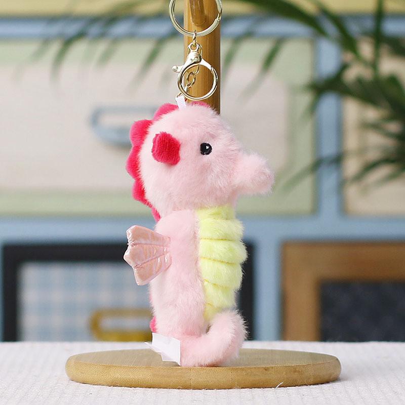 Small Seahorse Plush Keychain With Pp Cotton Filling For Bag Decor And Wedding Gift