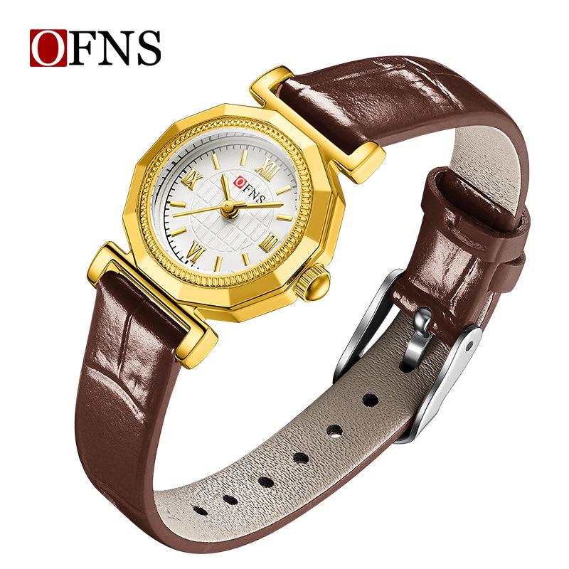 Ofns Women's Vintage Roman Numeral Quartz Watch Fashion Retro Dial, Waterproof, Small Casual Everyday Wristwatch for Ladies