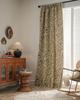 Imanqi Yun Jacquard Floral & Bird Pattern Semi-Blackout Curtains for Bay Windows & Kitchens
