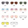 Classic Gradient Metal Frame Pilot Sunglasses for Men Women Trendy Yellow Brown Lens Beach Vacation Glasses