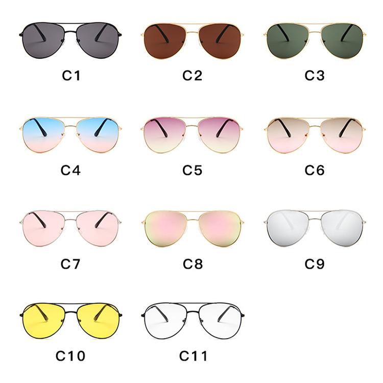 Classic Gradient Metal Frame Pilot Sunglasses for Men Women Trendy Yellow Brown Lens Beach Vacation Glasses