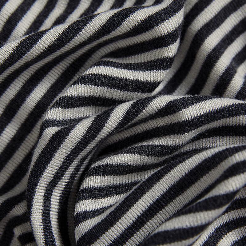 Women's Striped Knit Sweater with Front Slit