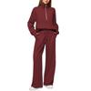 Women's 2 Piece Outfits Half Zip Sweatshirt Wide Leg Sweatpants Casual Lounge Set