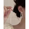 Streamer Gold and Silver Sterling Silver Needle Cold Wind Long Fringe Earrings Niche Style Retro Knotted Chain Stud Earrings
