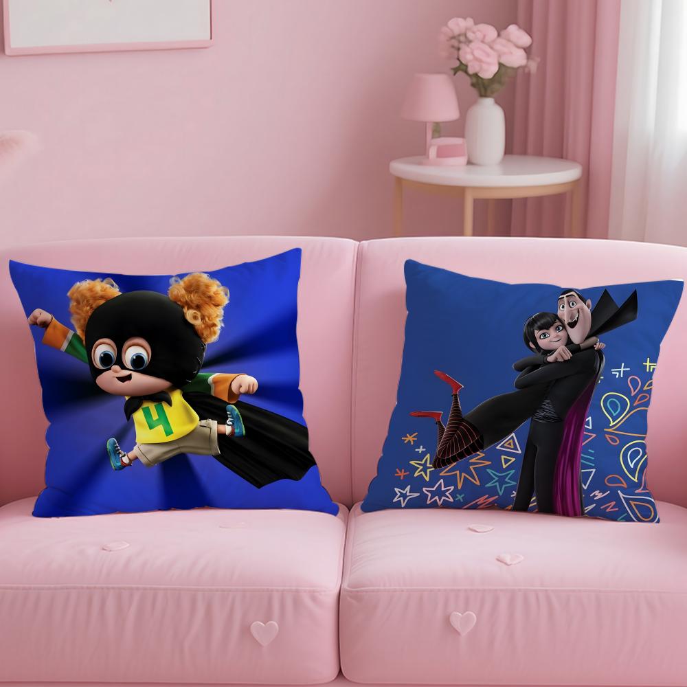 animated movie Hotel Transylvania Cushion Cover Soft  EasyWash Pillow Case  Versatile for Couch Bed Travel and Office