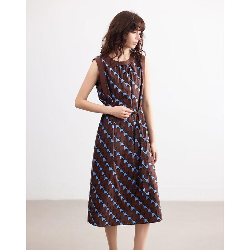 Demana Women s Summer Retro Print Sleeveless Midi Dress M